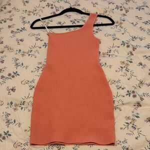 2XS Aritzia Babaton One-Shoulder Coral Dress
